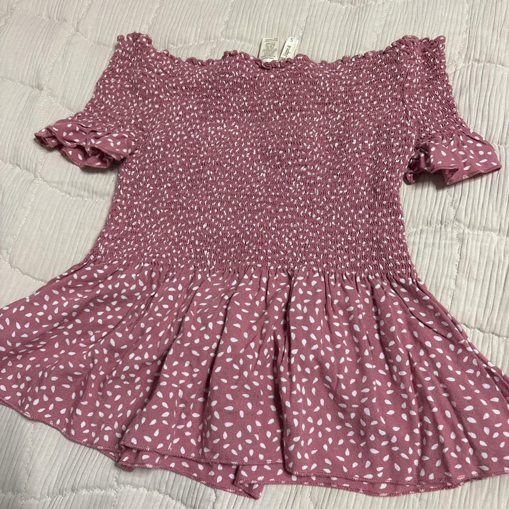 Chic Smocked Off-Shoulder Blouse in Pink